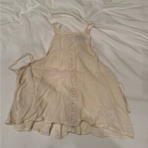 Cream Lace Trim Tank Top